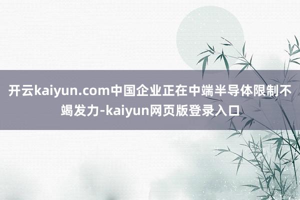 开云kaiyun.com中国企业正在中端半导体限制不竭发力-kaiyun网页版登录入口