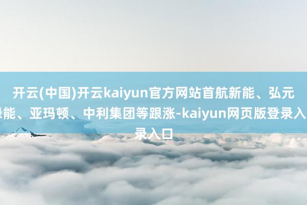 开云(中国)开云kaiyun官方网站首航新能、弘元绿能、亚玛顿、中利集团等跟涨-kaiyun网页版登录入口